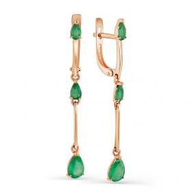 Золотые серьги Мастер Бриллиант 01M2-107-410-01 с изумрудом 01M2-107-410-01 фото