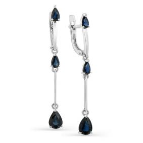 Золотые серьги Мастер Бриллиант 01M2-107-410-02 с сапфиром 01M2-107-410-02 фото