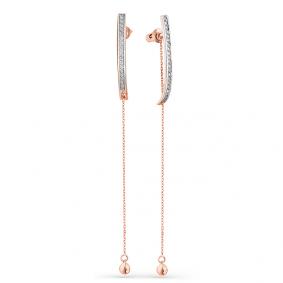 Золотые серьги Мастер Бриллиант 01M2-107-472 с бриллиантом 01M2-107-472 фото