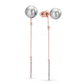 Золотые серьги Мастер Бриллиант 01M2-107-499 с бриллиантом 01M2-107-499 фото