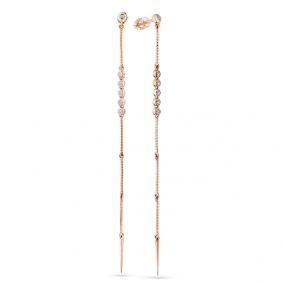 Золотые серьги Мастер Бриллиант 01M2-107-504 с бриллиантом 01M2-107-504 фото