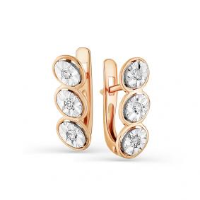 Золотые серьги Мастер Бриллиант 01M2-107-508 с бриллиантом 01M2-107-508 фото