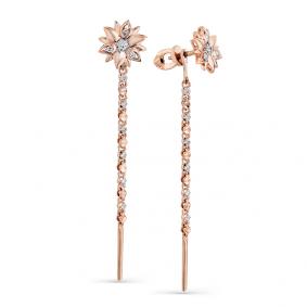 Золотые серьги-трансформеры Мастер Бриллиант с бриллиантом 01M2-107-512 01M2-107-512 фото