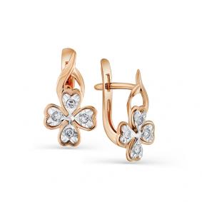 Золотые серьги Мастер Бриллиант 01M2-107-544/1 с бриллиантом 01M2-107-544/1 фото