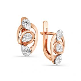 Золотые серьги Мастер Бриллиант 01M2-107-548/1 с бриллиантом 01M2-107-548/1 фото