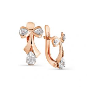 Золотые серьги Мастер Бриллиант 01M2-107-551/1 с бриллиантом 01M2-107-551/1 фото