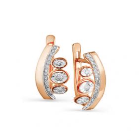 Золотые серьги Мастер Бриллиант 01M2-107-552 с бриллиантом 01M2-107-552 фото