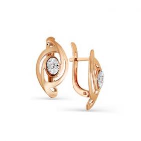 Золотые серьги Мастер Бриллиант 01M2-107-553/1 с бриллиантом 01M2-107-553/1 фото