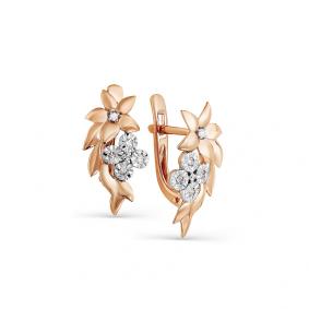 Золотые серьги Мастер Бриллиант 01M2-107-556 с бриллиантом 01M2-107-556 фото