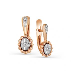 Золотые серьги Мастер Бриллиант 01M2-107-561/1 с бриллиантом 01M2-107-561/1 фото