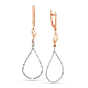 Золотые серьги Мастер Бриллиант 01M2-107-582 с бриллиантом 01M2-107-582 фото