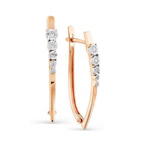 Золотые серьги Мастер Бриллиант 01M2-107-611 с бриллиантом 01M2-107-611 фото