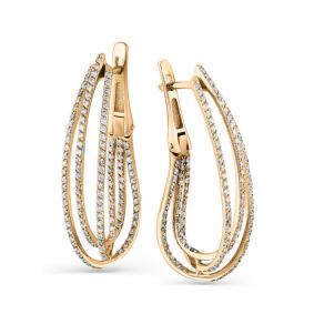 Золотые серьги Мастер Бриллиант 01M2-107-631 с бриллиантом 01M2-107-631 фото