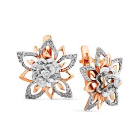 Золотые серьги Мастер Бриллиант 01M2-107-696 с бриллиантом 01M2-107-696 фото