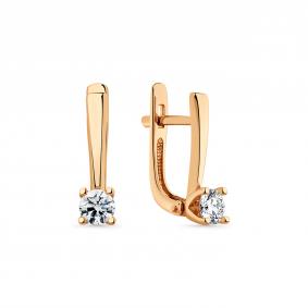 Золотые серьги Мастер Бриллиант 01M2-107281-00-00 с бриллиантом 01M2-107281-00-00 фото