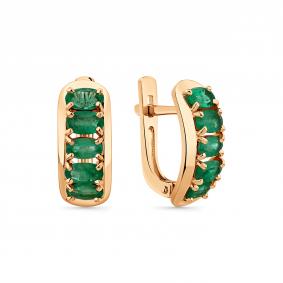 Золотые серьги Мастер Бриллиант 01M2-107293-00-01 с изумрудом 01M2-107293-00-01 фото