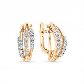 Золотые серьги Мастер Бриллиант 01M2-107304-00-00 с бриллиантом 01M2-107304-00-00 фото