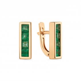 Золотые серьги Мастер Бриллиант 01M2-107371-00-01 с изумрудом 01M2-107371-00-01 фото