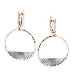 Золотые серьги Мастер Бриллиант 01M2-107868-00-00 с бриллиантом 01M2-107868-00-00 фото