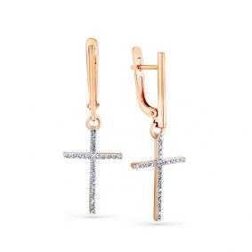 Золотые серьги Мастер Бриллиант 01M2-107869-00-00 с бриллиантом 01M2-107869-00-00 фото