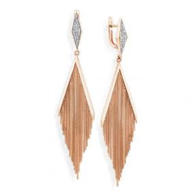 Золотые серьги Мастер Бриллиант 01M2-107870-00-00 с бриллиантом 01M2-107870-00-00 фото