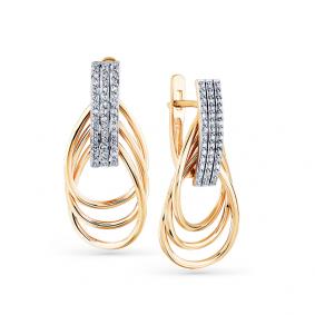 Золотые серьги Мастер Бриллиант 01M2-107872-00-00 с бриллиантом 01M2-107872-00-00 фото