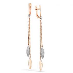 Золотые серьги Мастер Бриллиант 01M2-108017-00-00 с бриллиантом 01M2-108017-00-00 фото