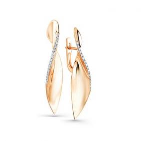 Золотые серьги Мастер Бриллиант 01M2-108023-00-00 с бриллиантом 01M2-108023-00-00 фото