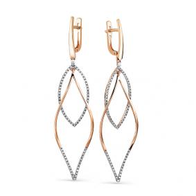 Золотые серьги Мастер Бриллиант 01M2-108040-00-00 с бриллиантом 01M2-108040-00-00 фото