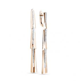 Золотые серьги Мастер Бриллиант 01M2-108041-00-00 с бриллиантом 01M2-108041-00-00 фото