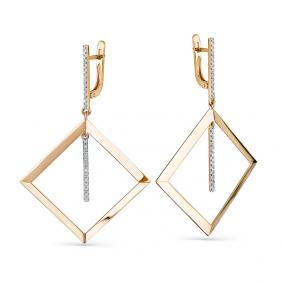 Золотые серьги Мастер Бриллиант 01M2-108050-00-00 с бриллиантом 01M2-108050-00-00 фото