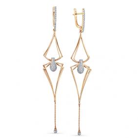 Золотые серьги Мастер Бриллиант 01M2-108063-00-00 с бриллиантом 01M2-108063-00-00 фото