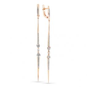 Золотые серьги Мастер Бриллиант 01M2-108077-00-00 с бриллиантом 01M2-108077-00-00 фото