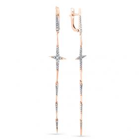 Золотые серьги Мастер Бриллиант 01M2-108098-00-00 с бриллиантом 01M2-108098-00-00 фото