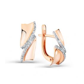 Золотые серьги Мастер Бриллиант 01M2-108182-00-00 с бриллиантом 01M2-108182-00-00 фото