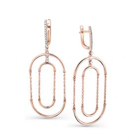 Золотые серьги Мастер Бриллиант 01M2-108240-00-00 с бриллиантом 01M2-108240-00-00 фото