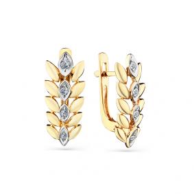 Золотые серьги Мастер Бриллиант 01M2-108329-00-00 с бриллиантом 01M2-108329-00-00 фото