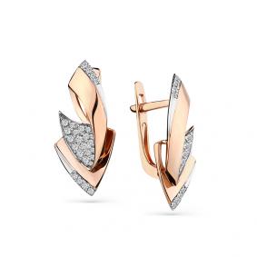 Золотые серьги Мастер Бриллиант 01M2-108341-00-00 с бриллиантом 01M2-108341-00-00 фото