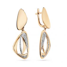 Золотые серьги Мастер Бриллиант 01M2-108347-00-00 с бриллиантом 01M2-108347-00-00 фото