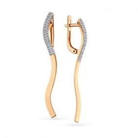 Золотые серьги Мастер Бриллиант 01M2-108393-00-00 с бриллиантом 01M2-108393-00-00 фото