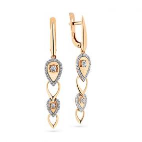 Золотые серьги Мастер Бриллиант 01M2-108416-00-00 с бриллиантом 01M2-108416-00-00 фото