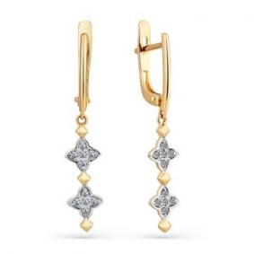 Золотые серьги Мастер Бриллиант 01M2-108428-00-00 с бриллиантом 01M2-108428-00-00 фото