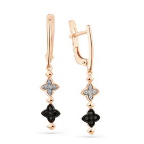 Золотые серьги Мастер Бриллиант 01M2-108428-00-55 с бриллиантом 01M2-108428-00-55 фото