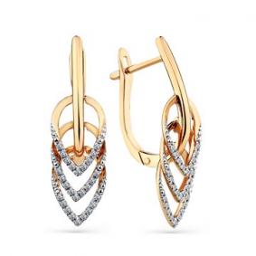 Золотые серьги Мастер Бриллиант 01M2-108441-00-00 с бриллиантом 01M2-108441-00-00 фото