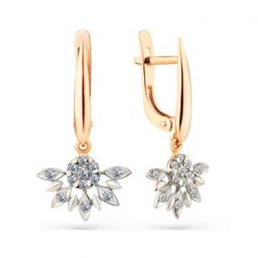 Золотые серьги Мастер Бриллиант 01M2-108443-00-00 с бриллиантом 01M2-108443-00-00 фото