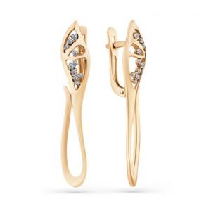 Золотые серьги Мастер Бриллиант 01M2-108468-00-00 с бриллиантом 01M2-108468-00-00 фото