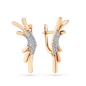 Золотые серьги Мастер Бриллиант 01M2-108469-00-00 с бриллиантом 01M2-108469-00-00 фото