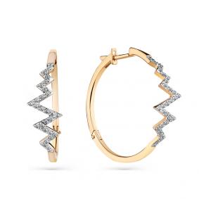 Золотые серьги Мастер Бриллиант 01M2-108481-00-00 с бриллиантом 01M2-108481-00-00 фото