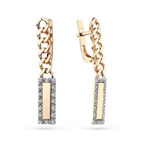 Золотые серьги Мастер Бриллиант 01M2-108502-00-00 с бриллиантом 01M2-108502-00-00 фото