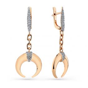 Золотые серьги Мастер Бриллиант 01M2-108512-00-00 с бриллиантом 01M2-108512-00-00 фото